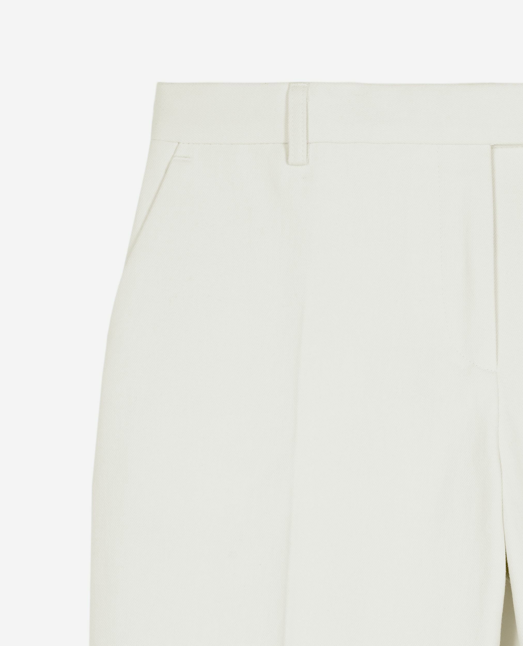 Pantalon costume large en coton ecru, WHITE, hi-res image number null