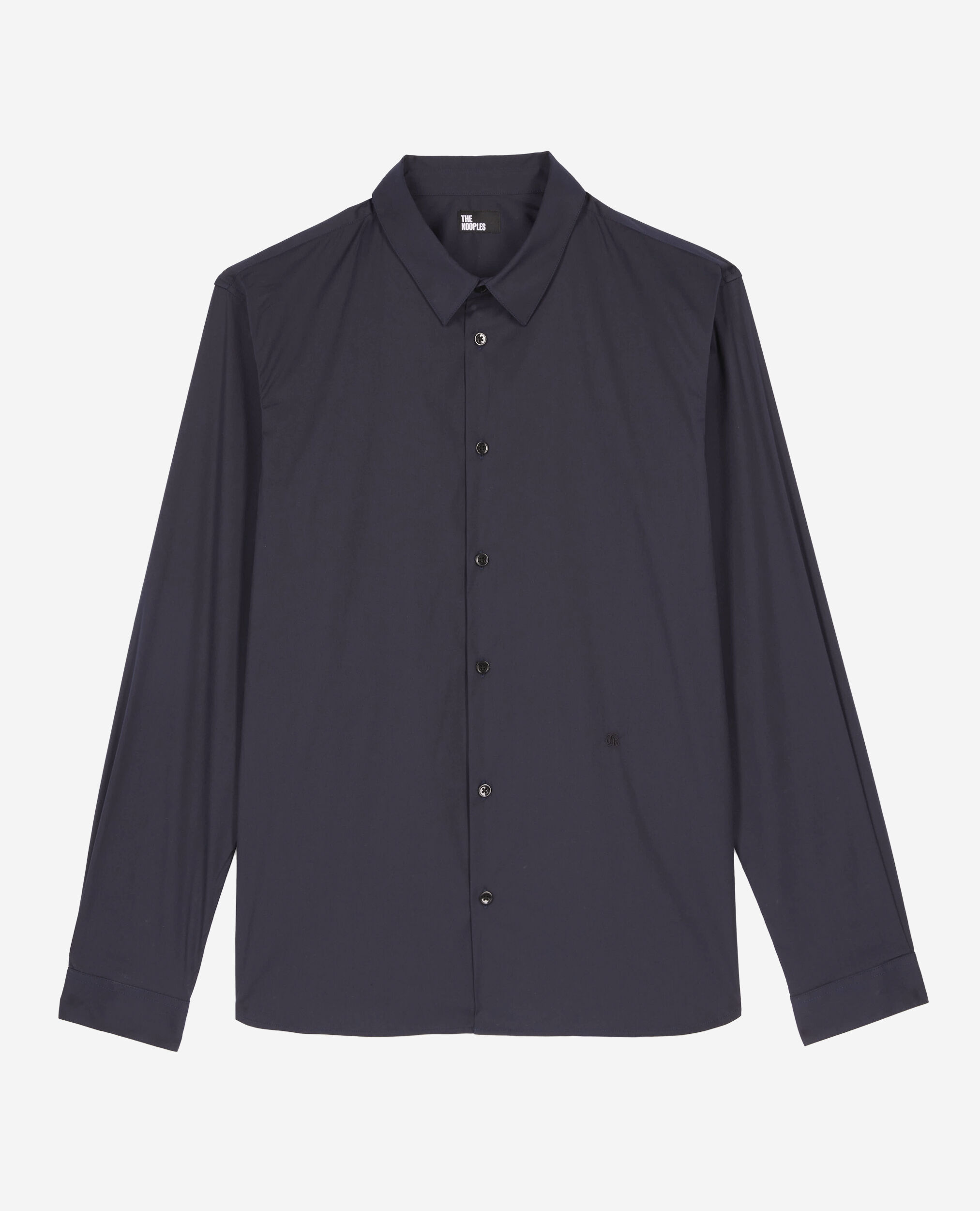 Chemise en popeline bleu marine, NAVY, hi-res image number null