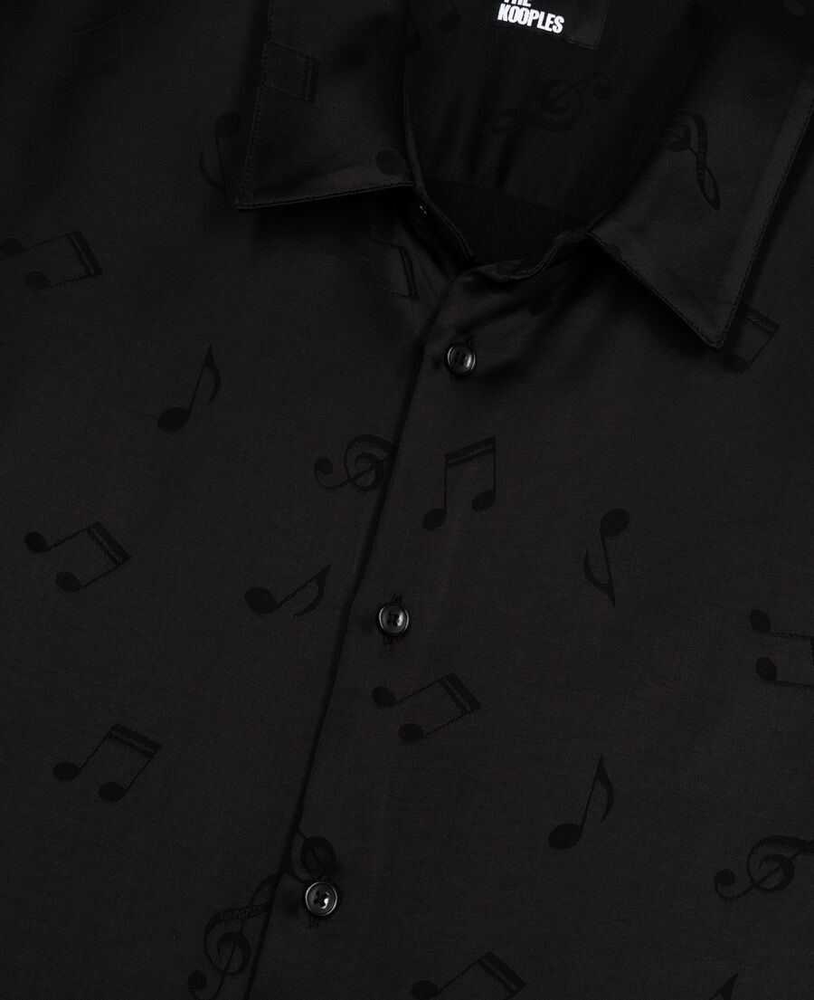 The Kooples HOMME BLACK chemise en jacquard imprimé musique noire