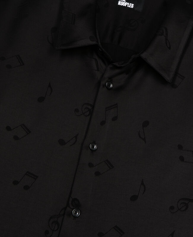 The Kooples HOMME BLACK chemise en jacquard imprimé musique noire
