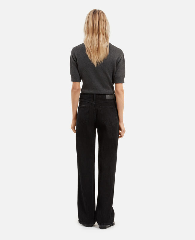 The Kooples FEMME BLACK WASHED jean droit noir