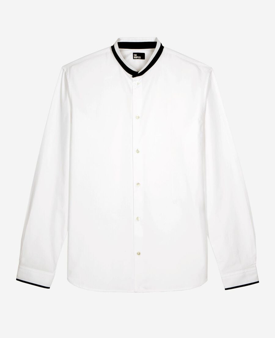 The Kooples MEN WHITE white formal shirt with officer collar