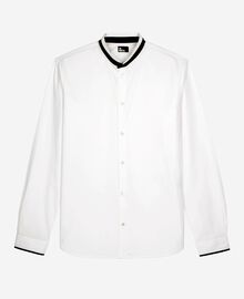 The Kooples HOMME WHITE chemise formelle col officier contrasté blanche