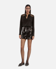 The Kooples FEMME BLACK STONE jupe courte à sequins noire