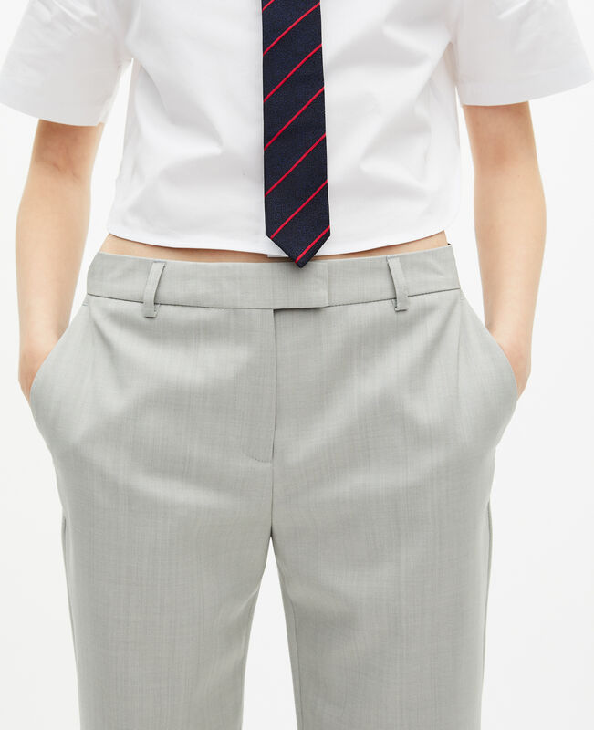 The Kooples FEMME BEIGE pantalon tailleur ajusté gris clair