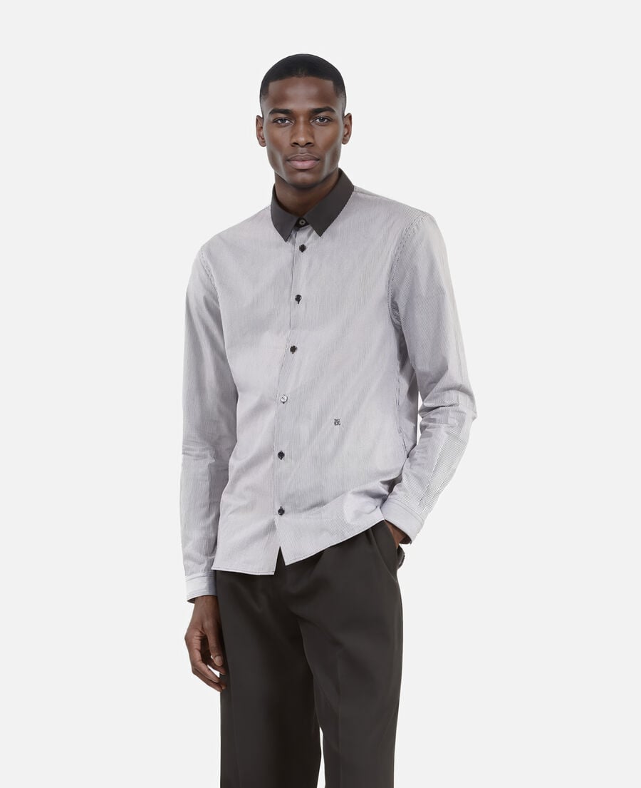 The Kooples HOMME BLACK WHITE chemise à micro carreaux noire