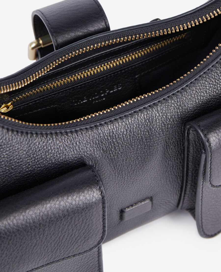 The Kooples FEMME BLACK sac amelia xl en cuir noir