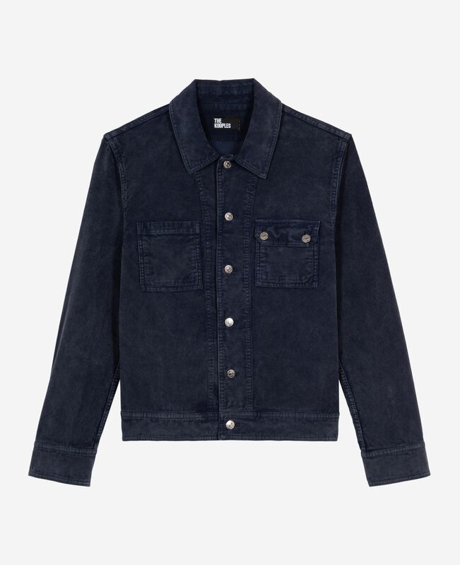 The Kooples HOMME DARK NAVY veste en coton bleu marine