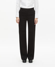 The Kooples FEMME BLACK pantalon tailleur en crêpe coupe droite noir