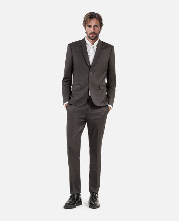 The Kooples HOMME DARK GREY veste de costume en laine prince de galles grise