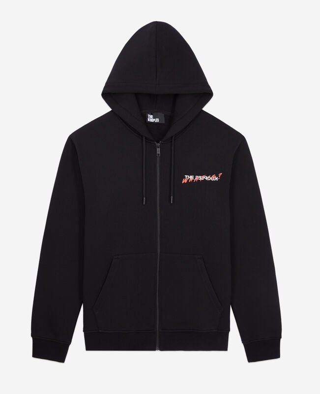 The Kooples HOMME BLACK sweatshirt zippé à capuche what is noir