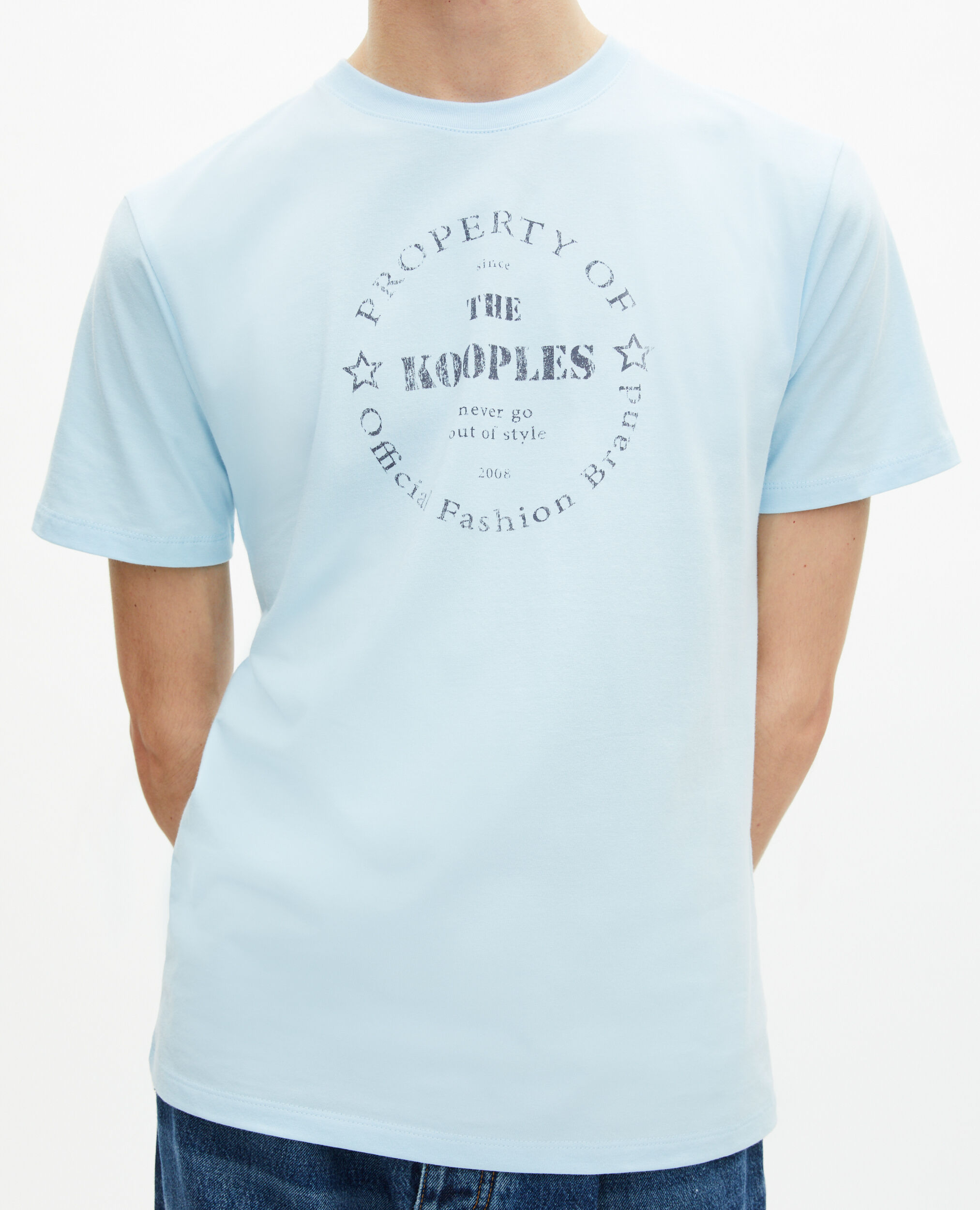 T-shirt avec sérigraphie bleu clair, BABY BLUE, hi-res image number null
