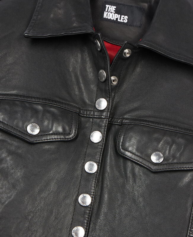 The Kooples FEMME BLACK blouson en cuir noir