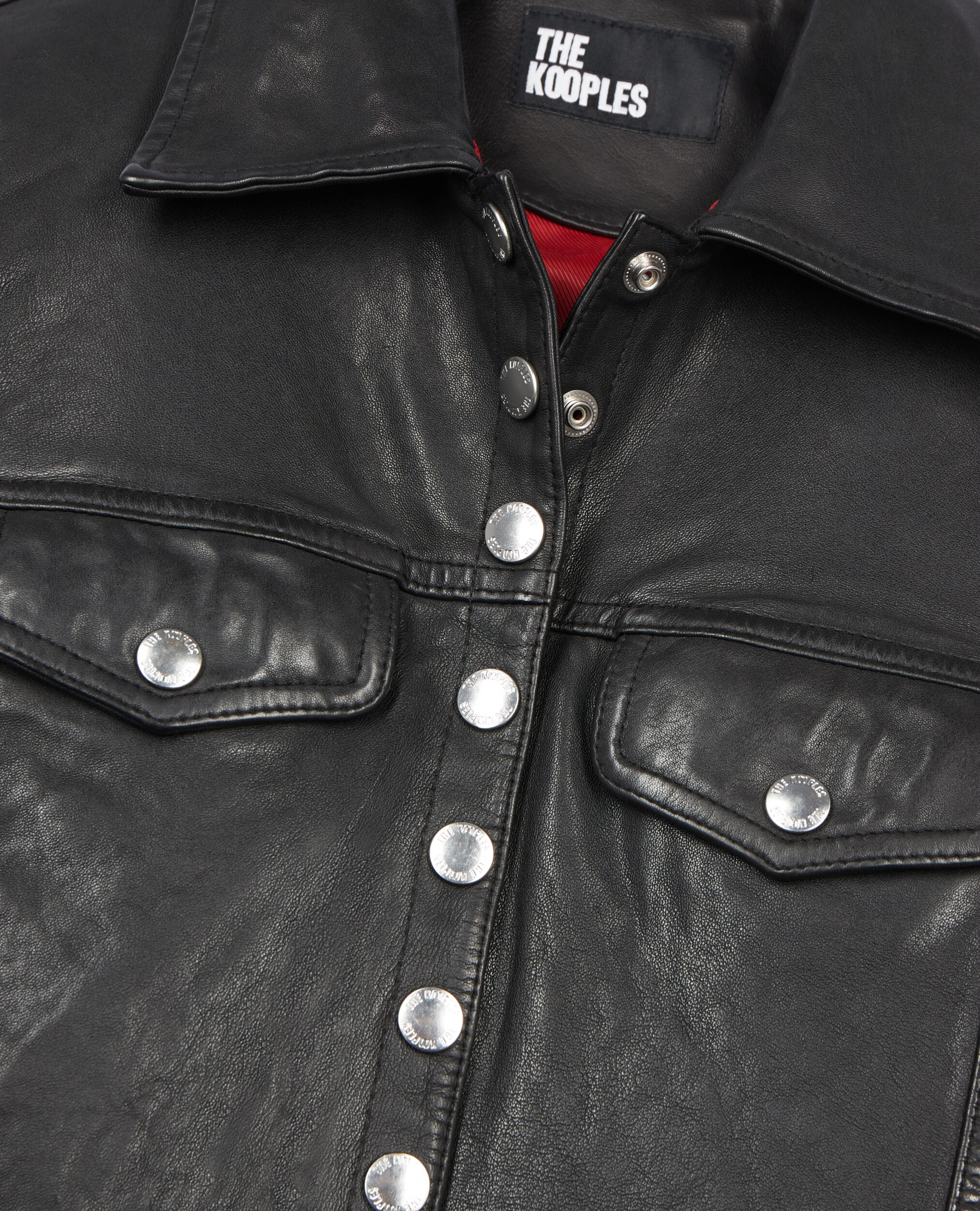 Blouson en cuir noir, BLACK, hi-res image number null