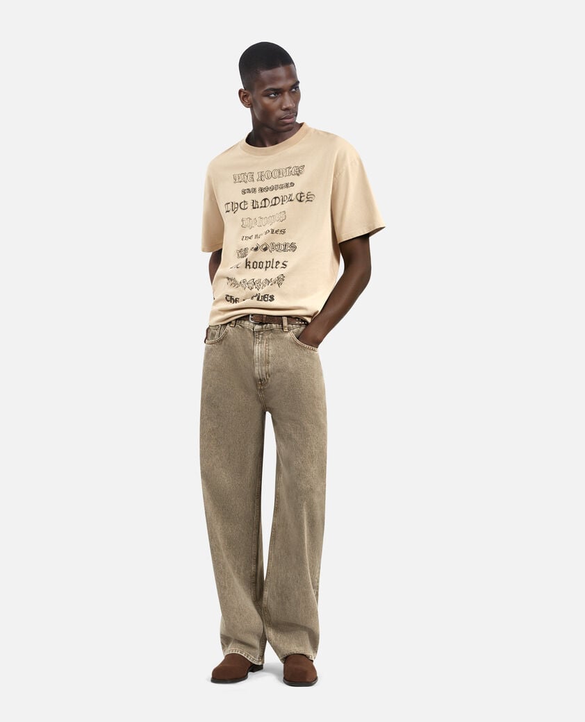 The Kooples HOMBRE BEIGE TAUPE camiseta con serigrafía beige