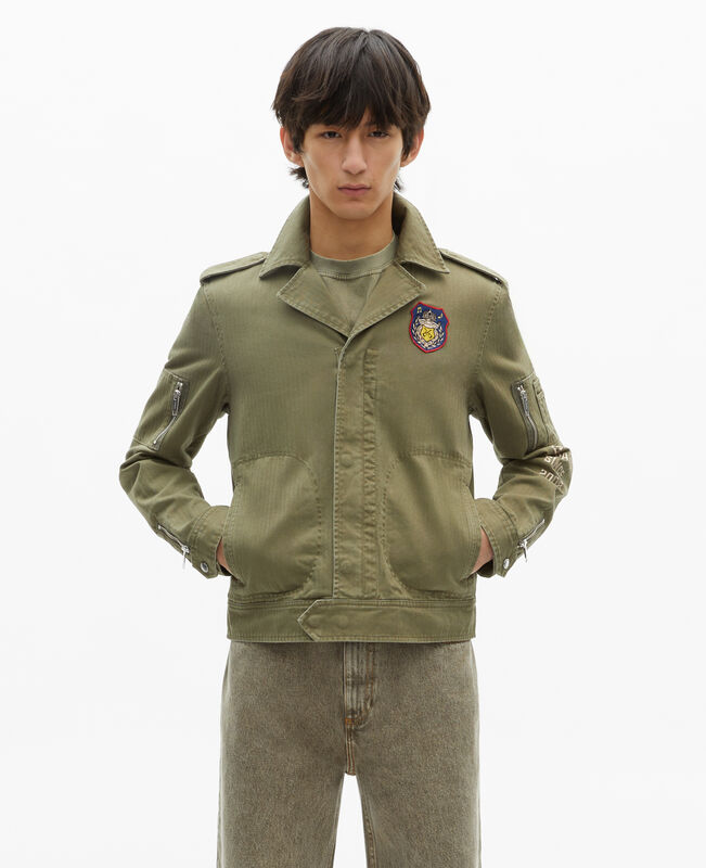 The Kooples HOMME KAKI blouson style officier kaki