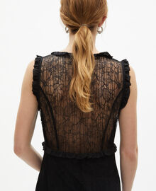The Kooples FEMME BLACK robe longue avec dos en dentelle noire