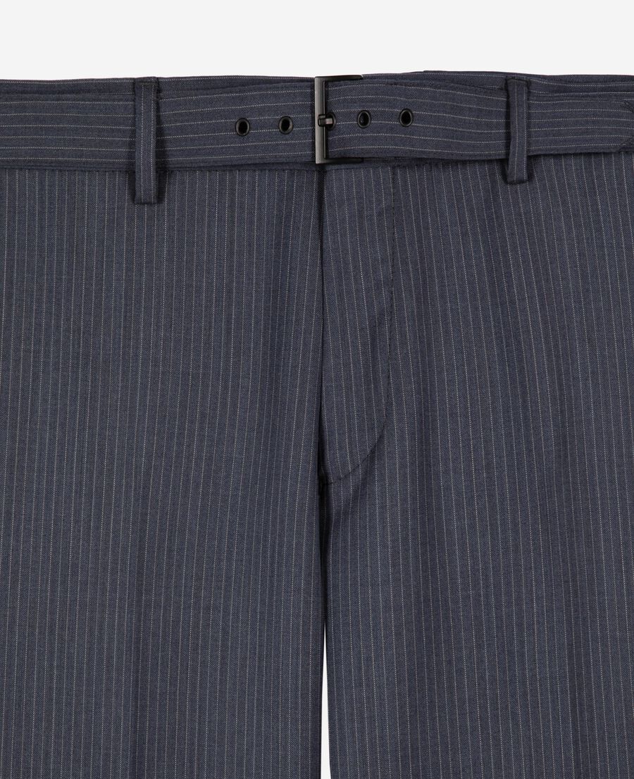 The Kooples HOMME BLUE pantalon de costume à rayures bleu
