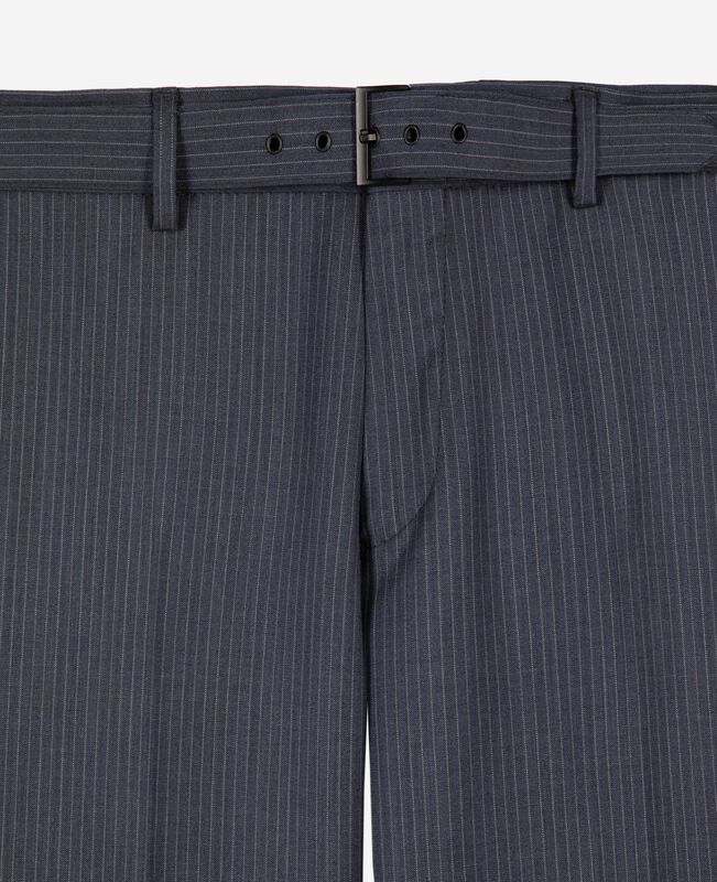 The Kooples HOMME BLUE pantalon de costume à rayures bleu