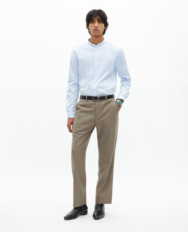 The Kooples HOMME BEIGE MELANGE pantalon de costume en laine beige