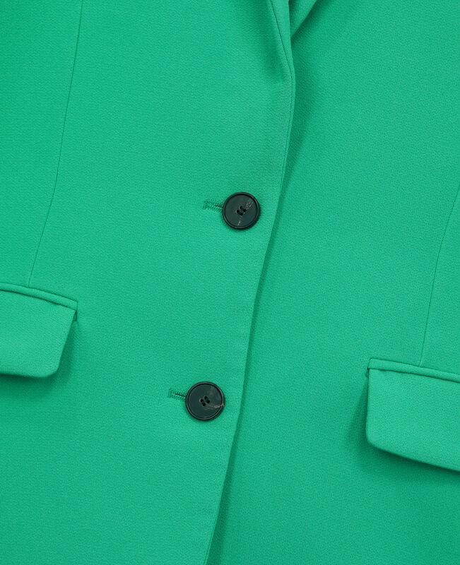 The Kooples FEMME GREEN veste tailleur verte en crêpe
