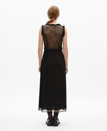 The Kooples FEMME BLACK robe longue avec dos en dentelle noire