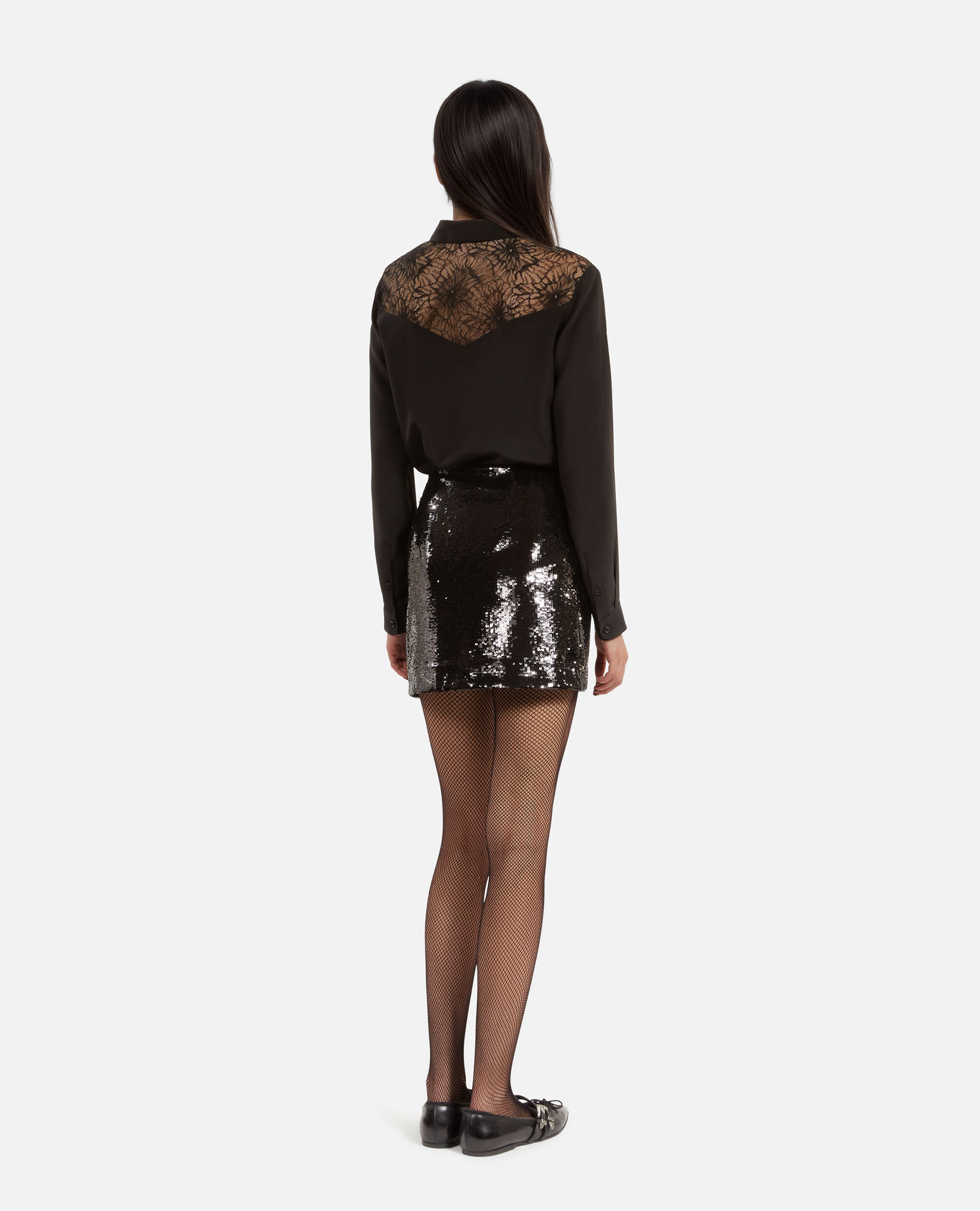 Jupe courte à sequins noire, BLACK STONE, hi-res image number null