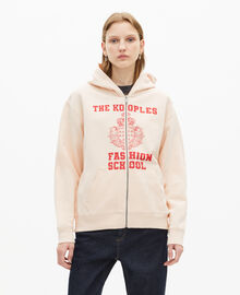 The Kooples FEMME ECRU sweatshirt à capuche et sérigraphie ecru