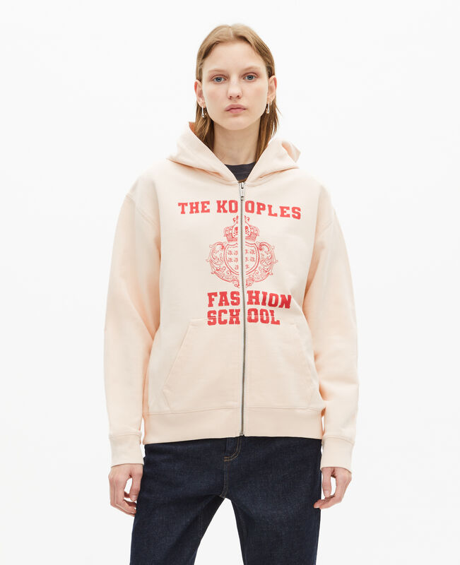 The Kooples FEMME ECRU sweatshirt à capuche et sérigraphie ecru
