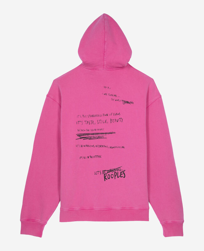 The Kooples HOMME FUSHIA sweatshirt à capuche what is rose