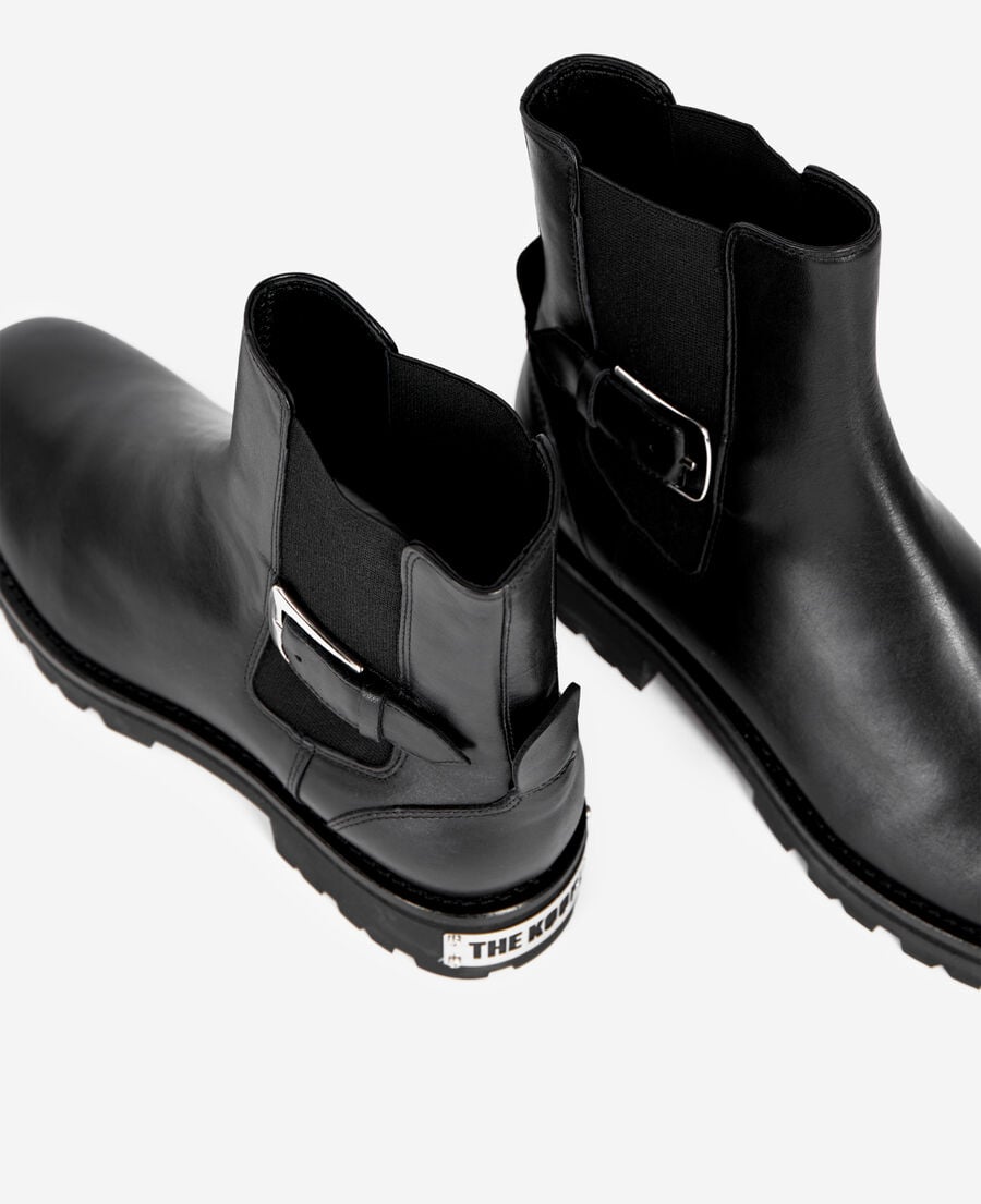 The Kooples FEMME BLACK bottines chelsea en cuir noires
