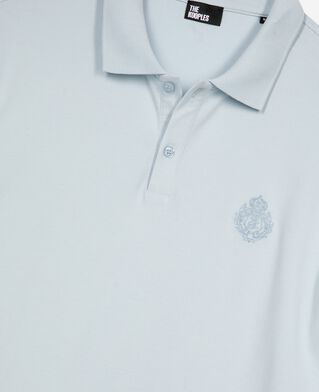The Kooples HOMME BABY BLUE polo en piqué col classique bleu clair
