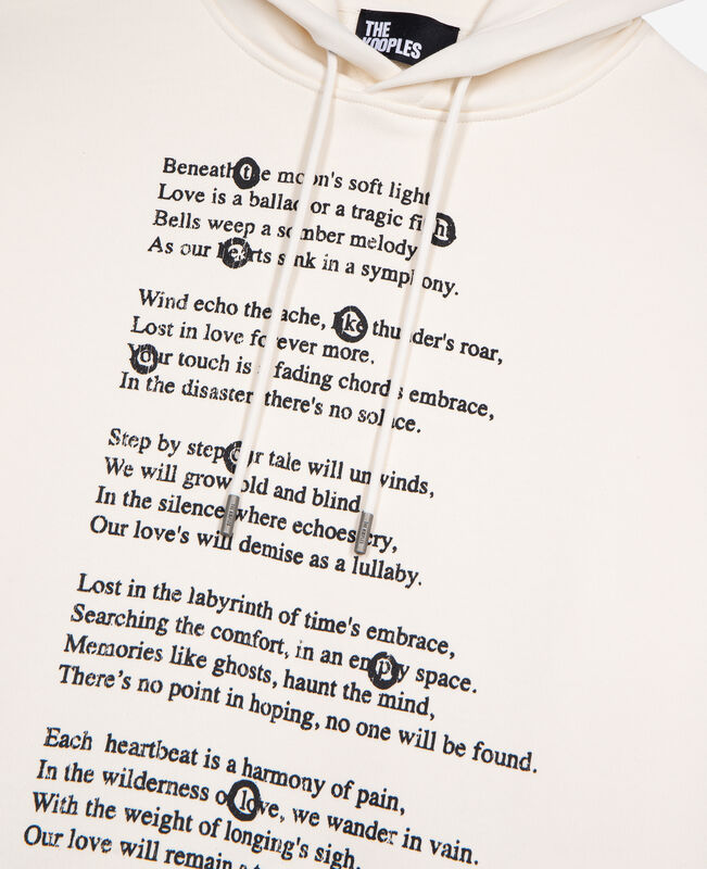 The Kooples HOMME ECRU sweatshirt à capuche avec sérigraphie écru