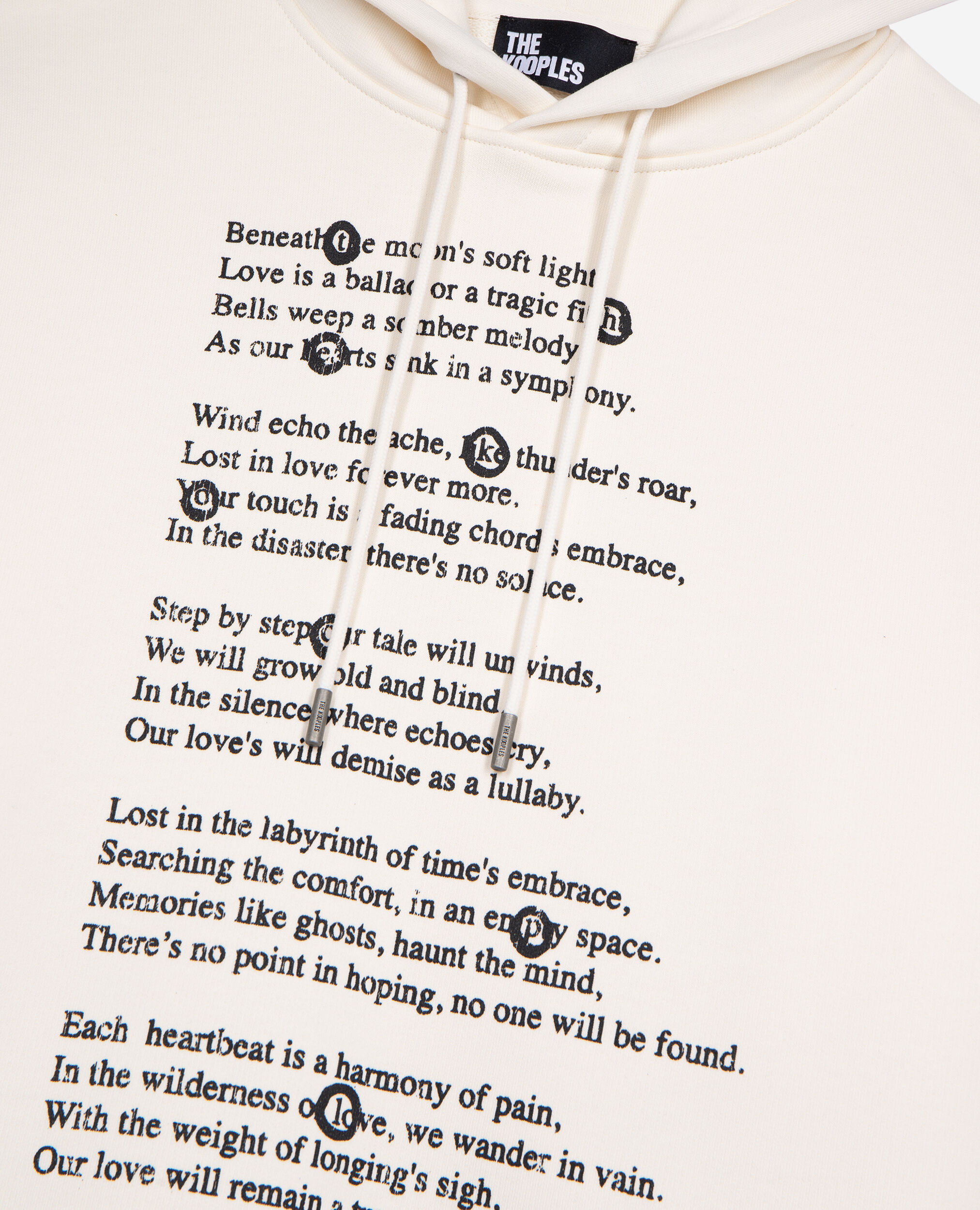 Sweatshirt à capuche avec sérigraphie écru, ECRU, hi-res image number null