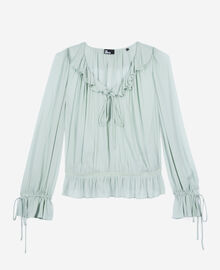 The Kooples FEMME BLUE/GREEN blouse avec volants bleue