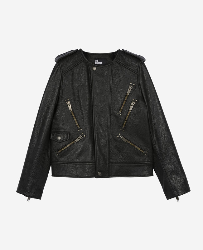 The Kooples FEMME BLACK blouson en cuir noir