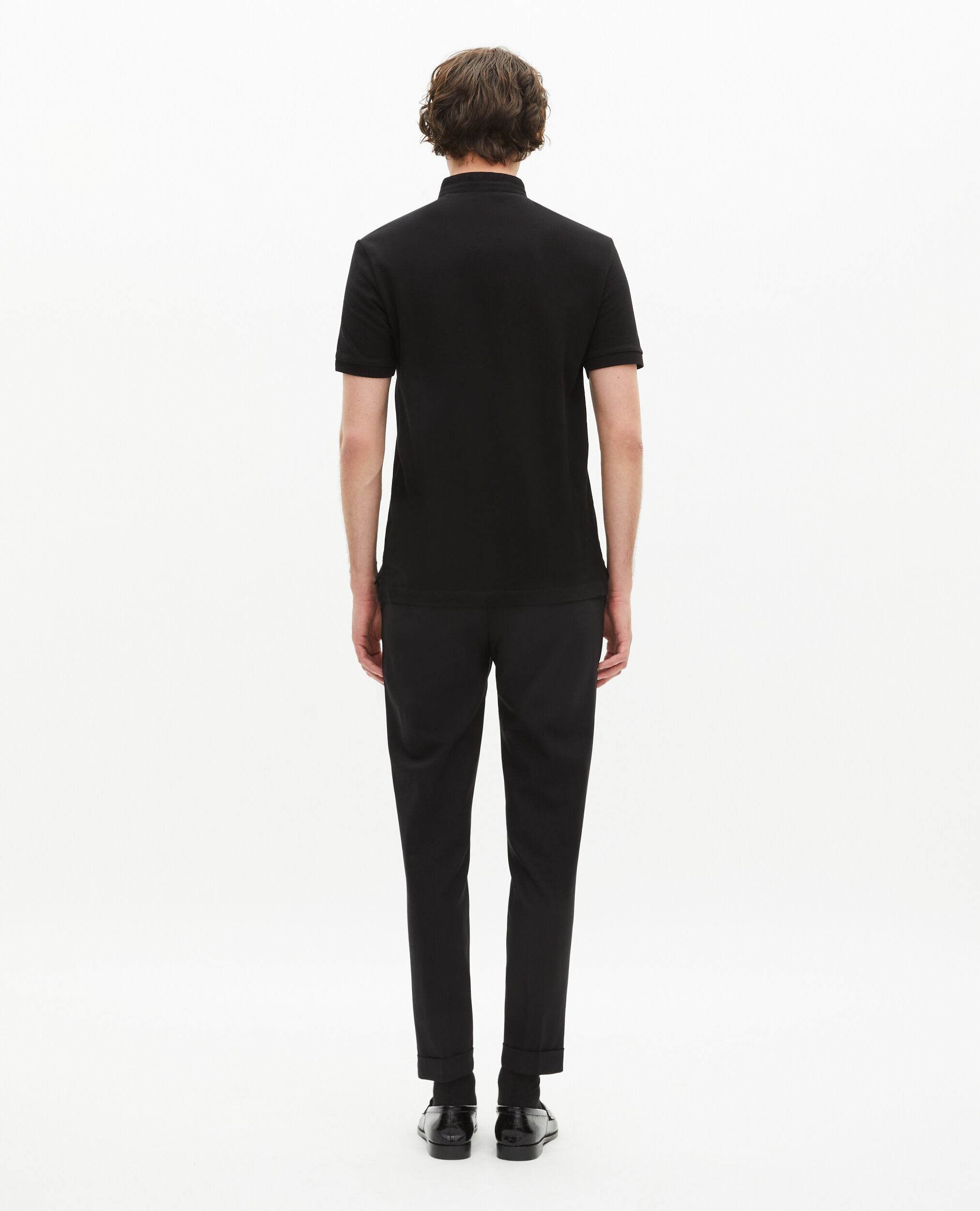 Polo en coton piqué noir, BLACK, hi-res image number null