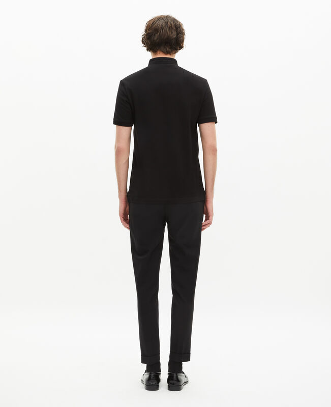 The Kooples HOMME BLACK polo en coton piqué noir