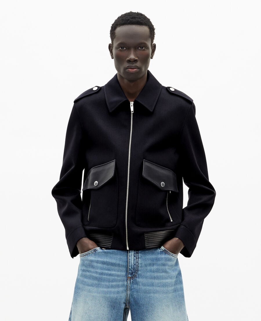 The Kooples MEN NAVY navy blue wool jacket