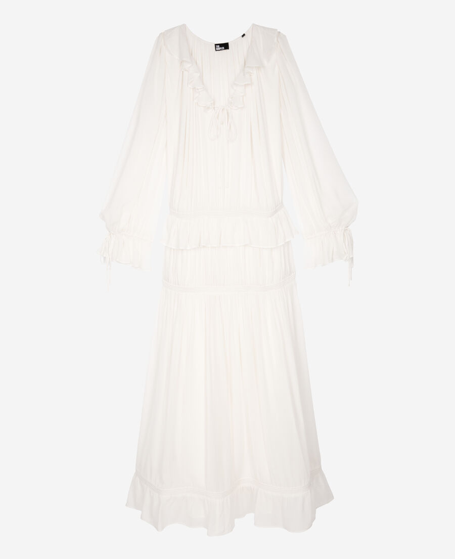 The Kooples WOMEN ECRU ecru lavaliere collar dress