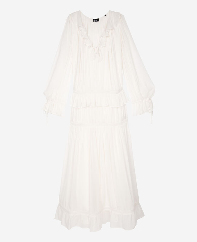 The Kooples FEMME ECRU robe col lavalière écrue