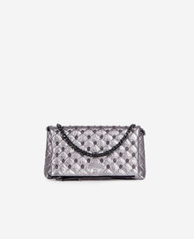 The Kooples FEMME GUN METAL pochette héritage small en cuir gunmetal