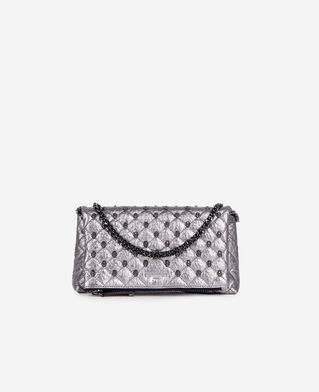 The Kooples DAMEN GUN METAL kleine gunmetal pochette aus leder
