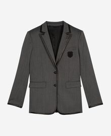 The Kooples FEMME DARK GREY veste à rayures en laine mélangée grise