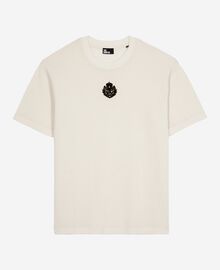 The Kooples FEMME ECRU t-shirt avec blason en nid d'abeille écru