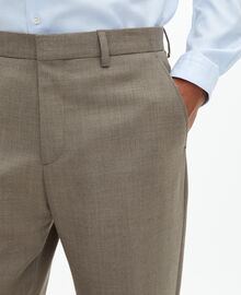 The Kooples HOMME BEIGE MELANGE pantalon de costume en laine beige