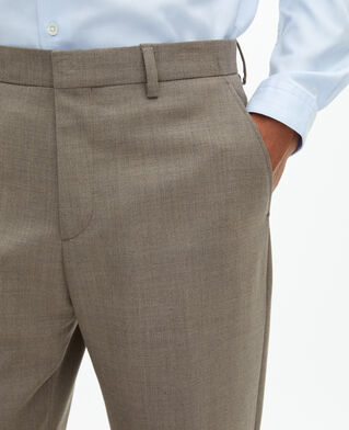 The Kooples MEN BEIGE MELANGE beige wool suit pants