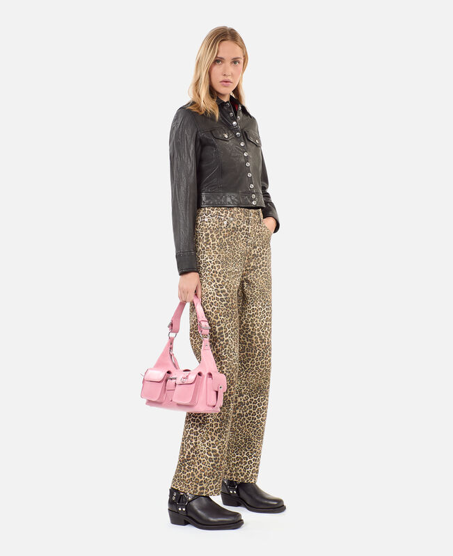 The Kooples FEMME BABY PINK sac amelia en cuir rose