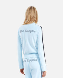 The Kooples FEMME BABY BLUE sweatshirt en velours bleu clair