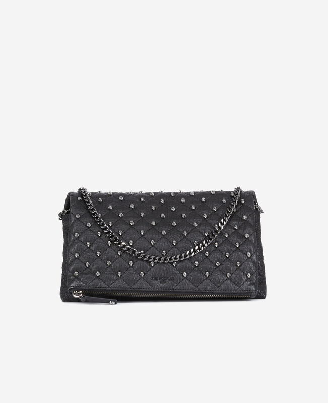 The Kooples FEMME BLACK pochette héritage medium en cuir noire